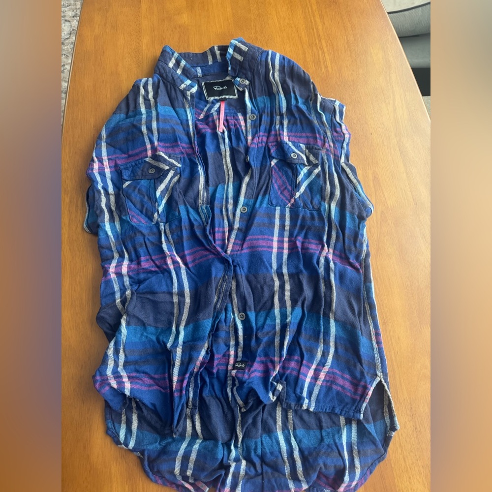 Rails Blue and Purple Plaid Women's Shirt
